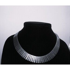 Vintage Cleopatra 18" Necklace Choker Egyptian Revival Silver Tone